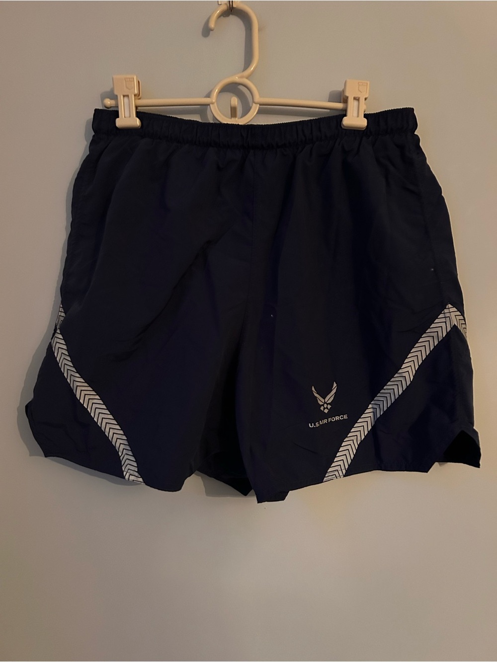US Air Force Navy Blue Reflective Athletic Running PT Uniform Shorts XL